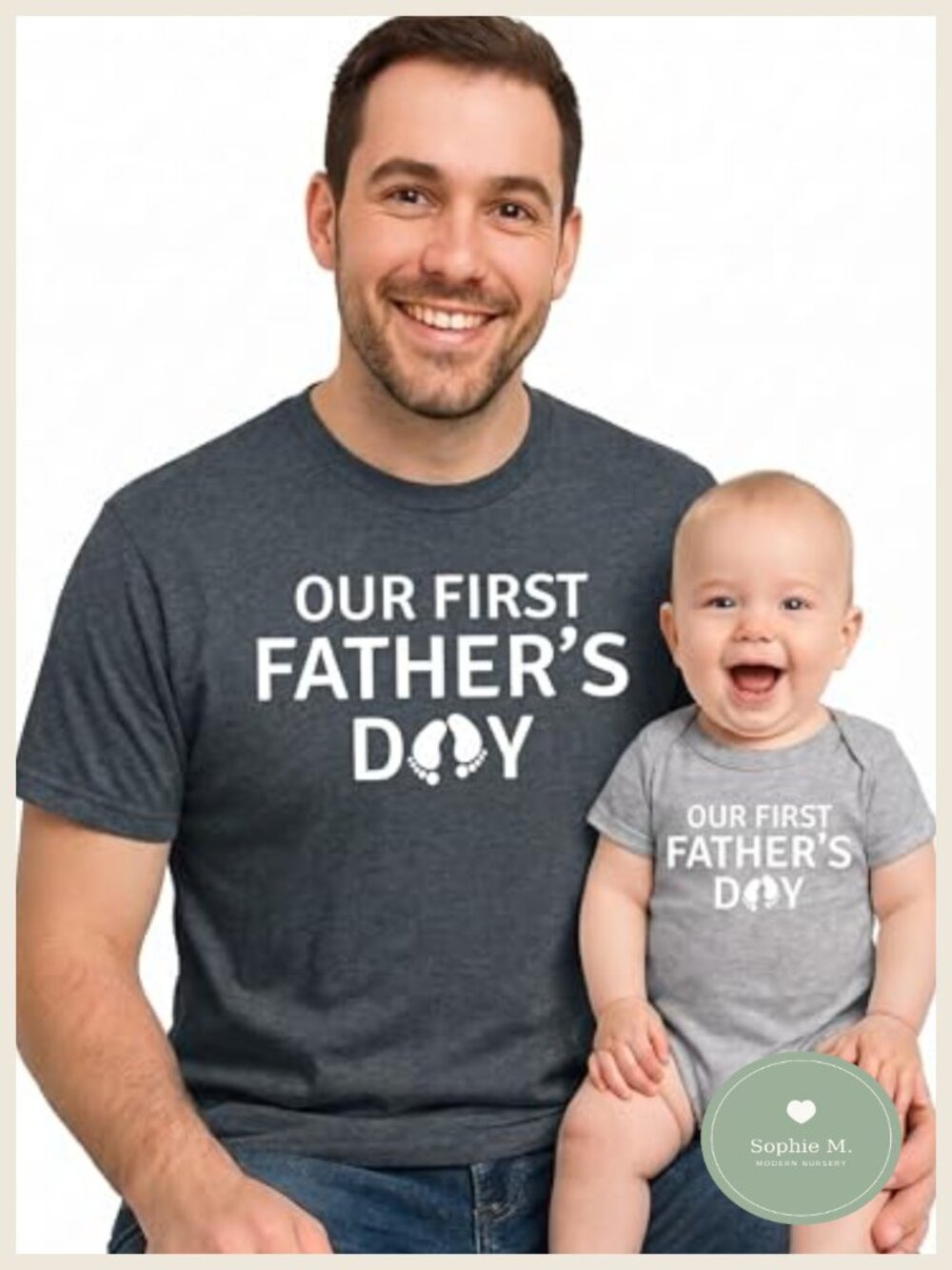 Matching Father's Day Shirt & Bodysuit Set Cotton Blend Daddy and Me